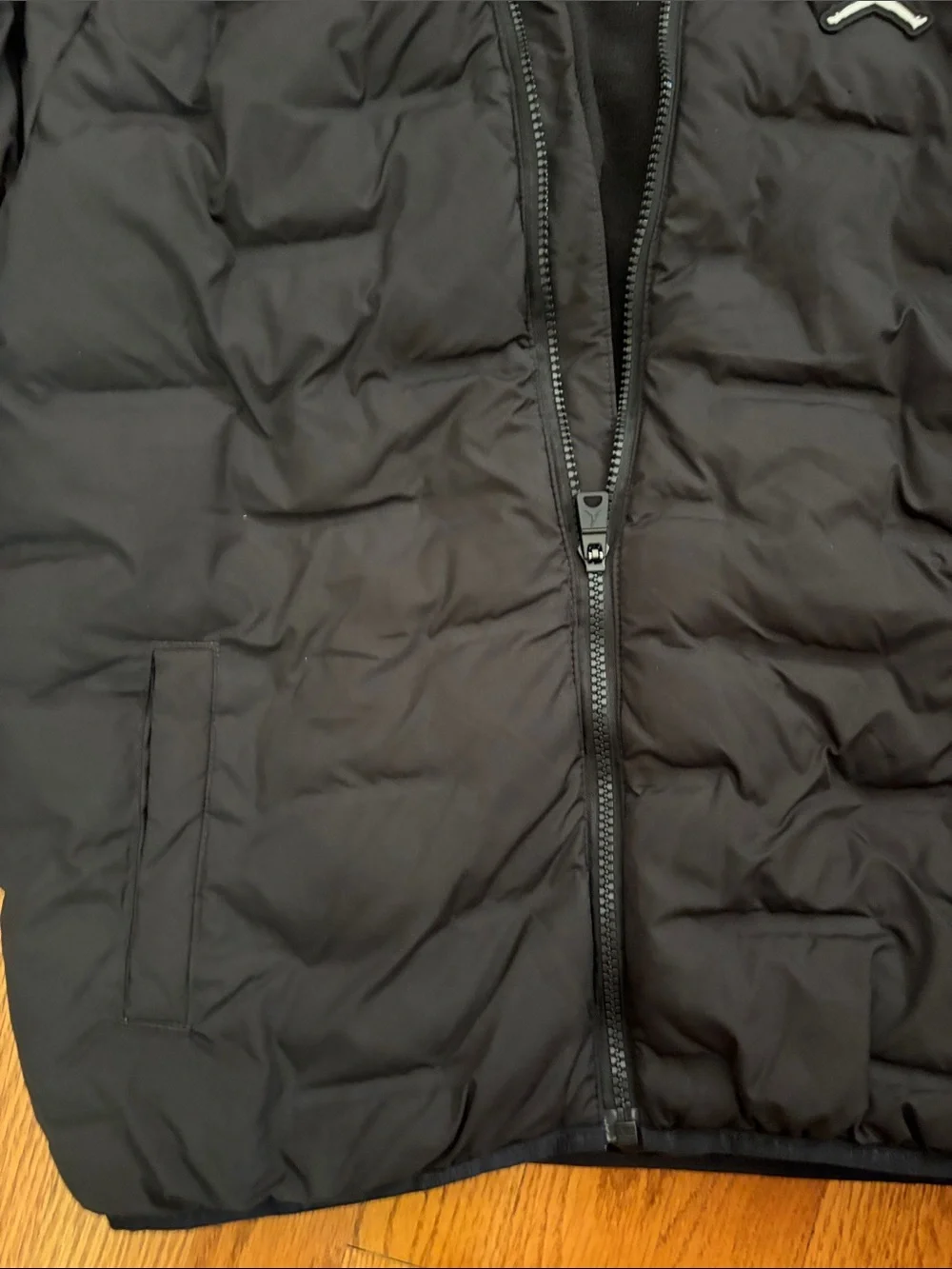Jordan Black Hooded Puffer Jacket with White Jumpman